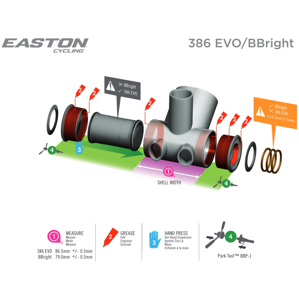 Easton Bottom Bracket - BB386EVO | BBright | PF46-79/86.5-30