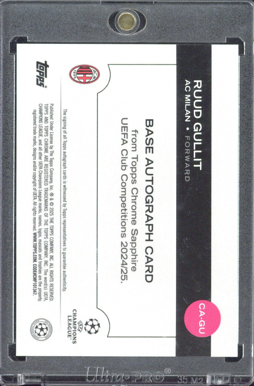 2024-25 Topps UCC Sapphire Ruud Gullit Autograph /25 #CA-GU