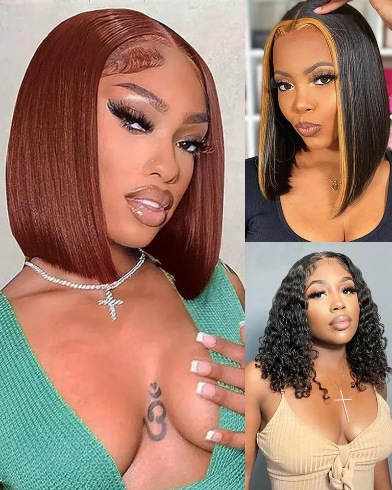 Ophirawig $49 Final Deal Price 4x4/6x6/T-Part Lace Natural Black/Colored Straight/Curly Bob Wig