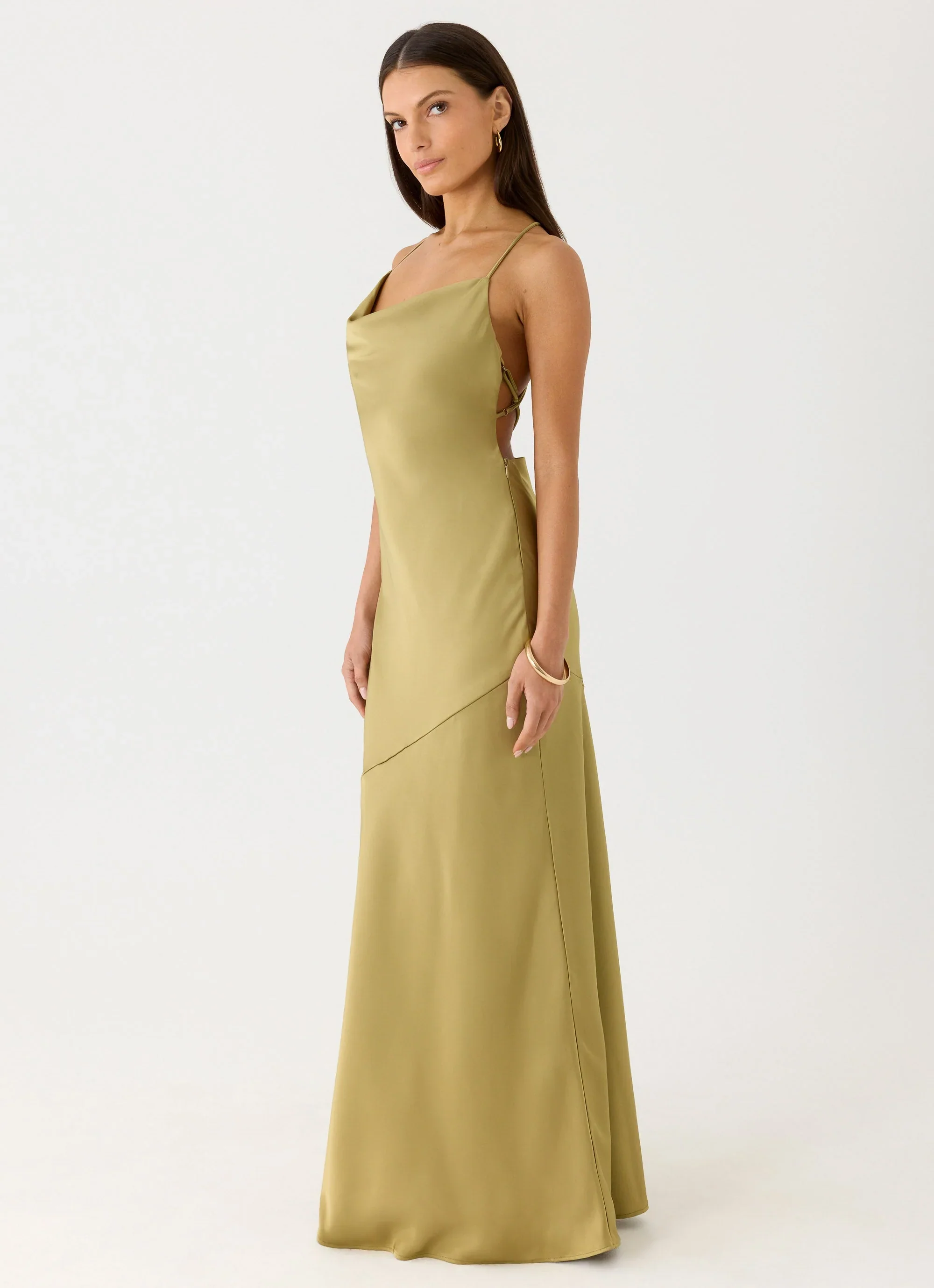 Darius Maxi Dress - Green Olive