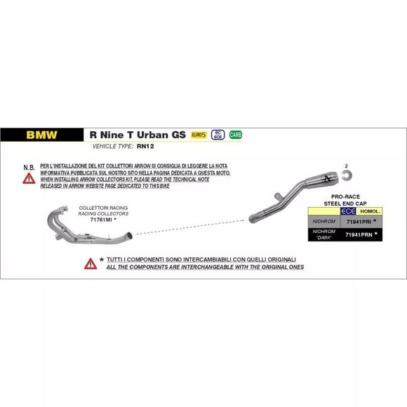 Arrow Racing - Gray CollectorBMW 1200 R NINE-T URBAN G/S ABS (0J41) - 2021 - 2024Ref: AW0972 / 71761MI