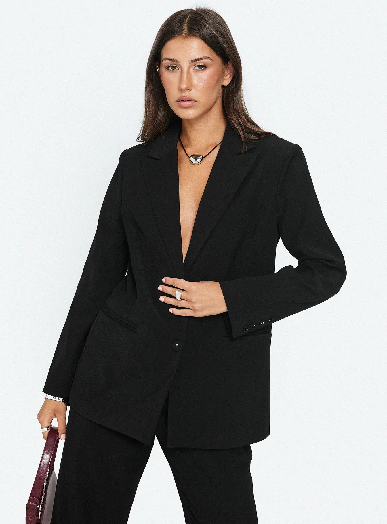 Crowd Pleaser Oversized Blazer Black