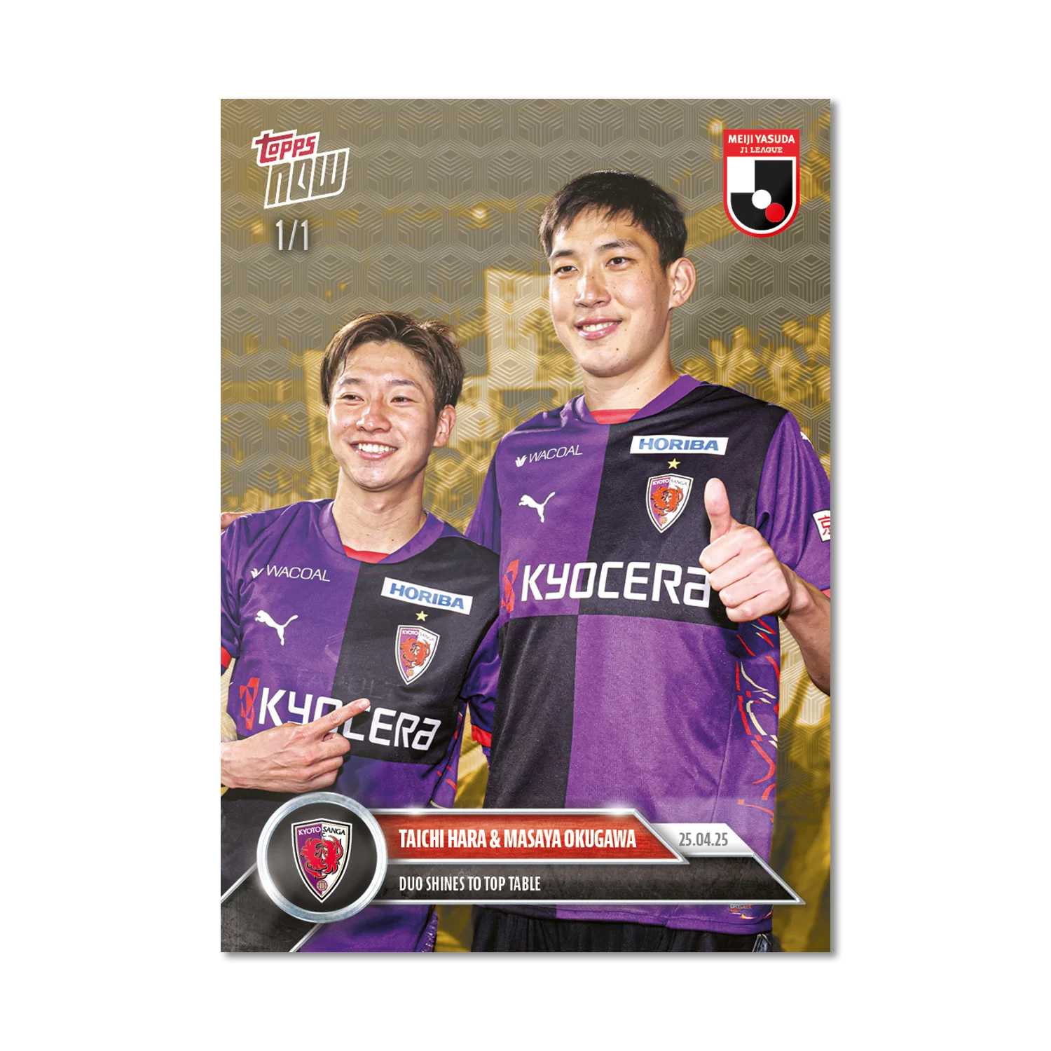 Taichi Hara & Yuya Okugawa - 2025 J.League® Topps NOW® - Card 14