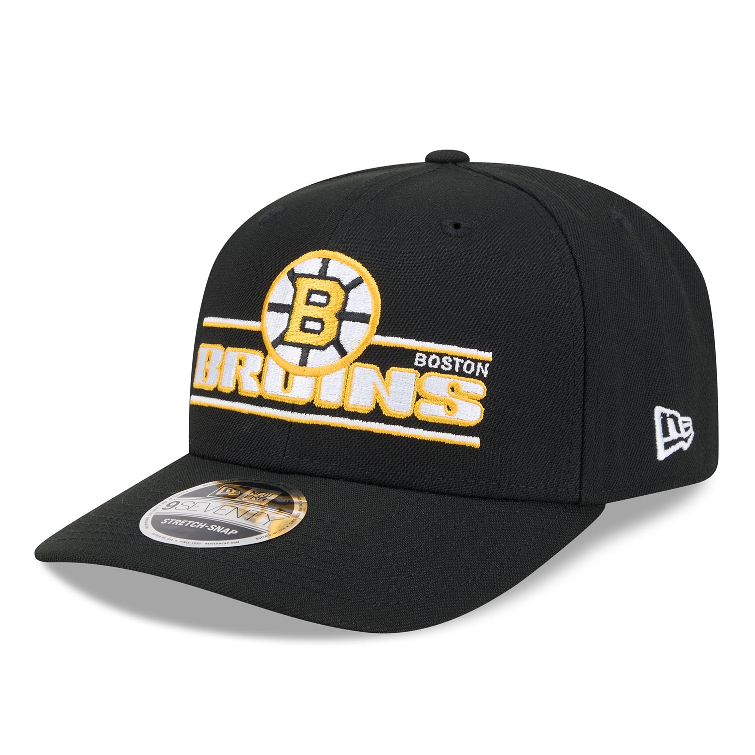 Boston Bruins NHL Stated 9SEVENTY Stretch-Snap Cap Black