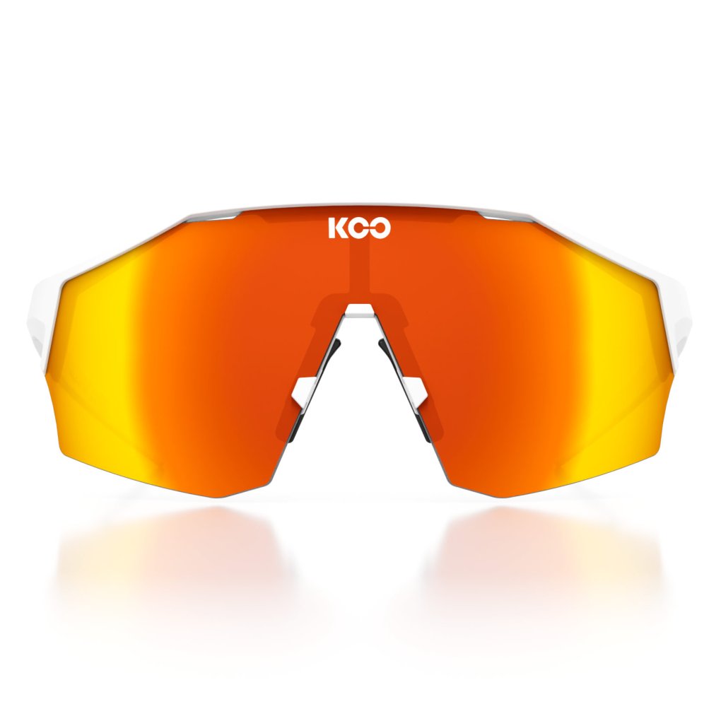 KOO Alibi Sunglasses - Large | White Matt - Red Mirror