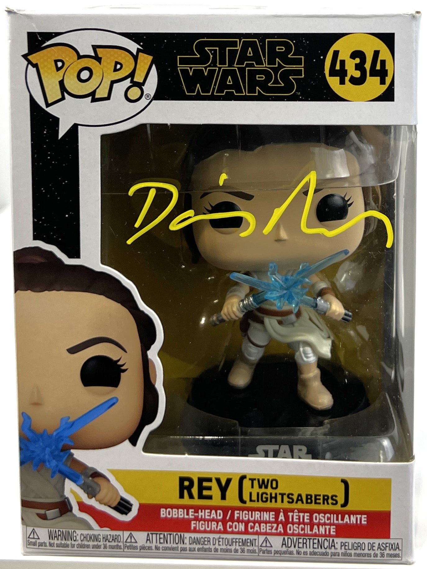 Daisy Ridley Autographed Star Wars Rey Jedi Funko Pop #434 Beckett
