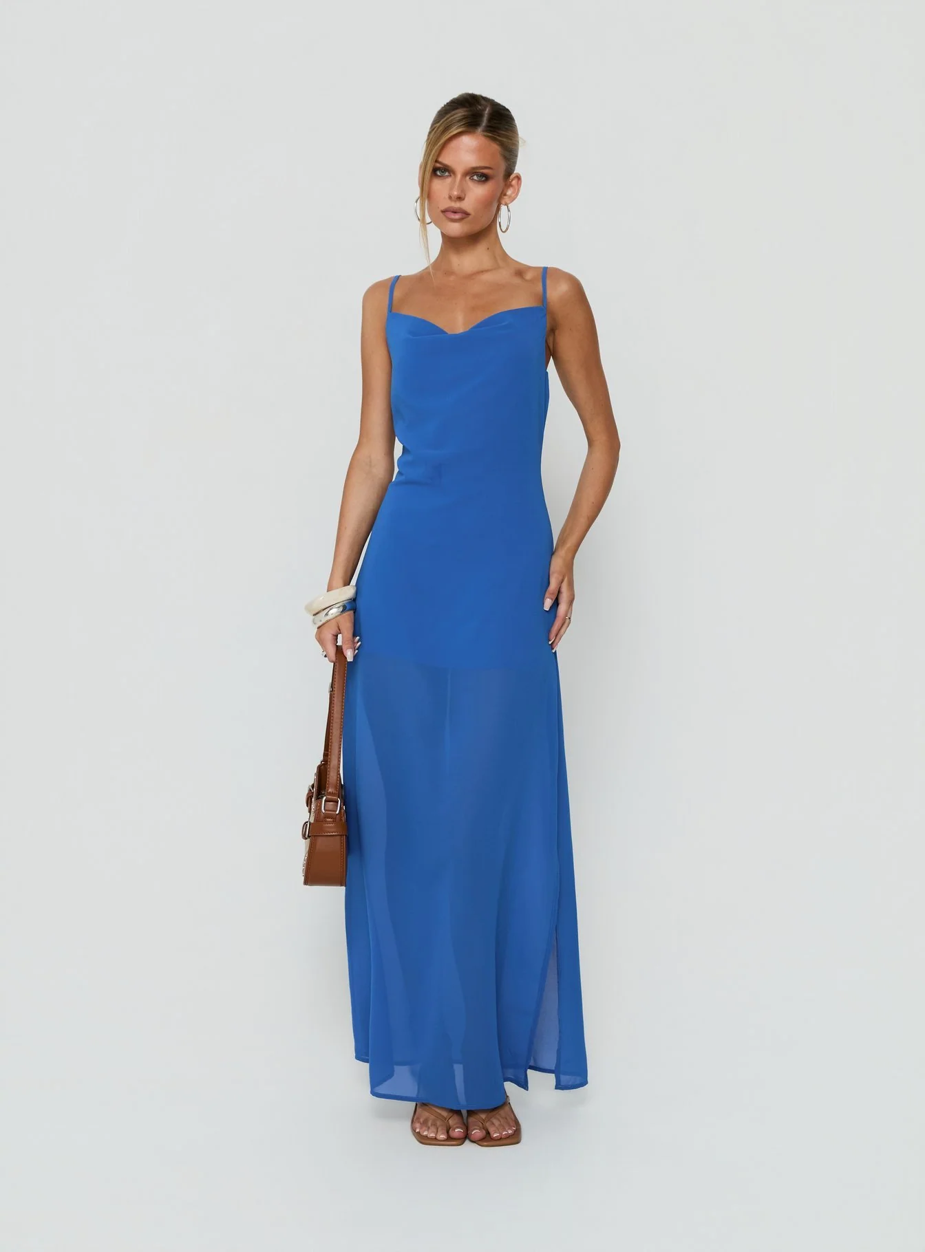 Jysela Cowl Neck Maxi Dress Dark Blue