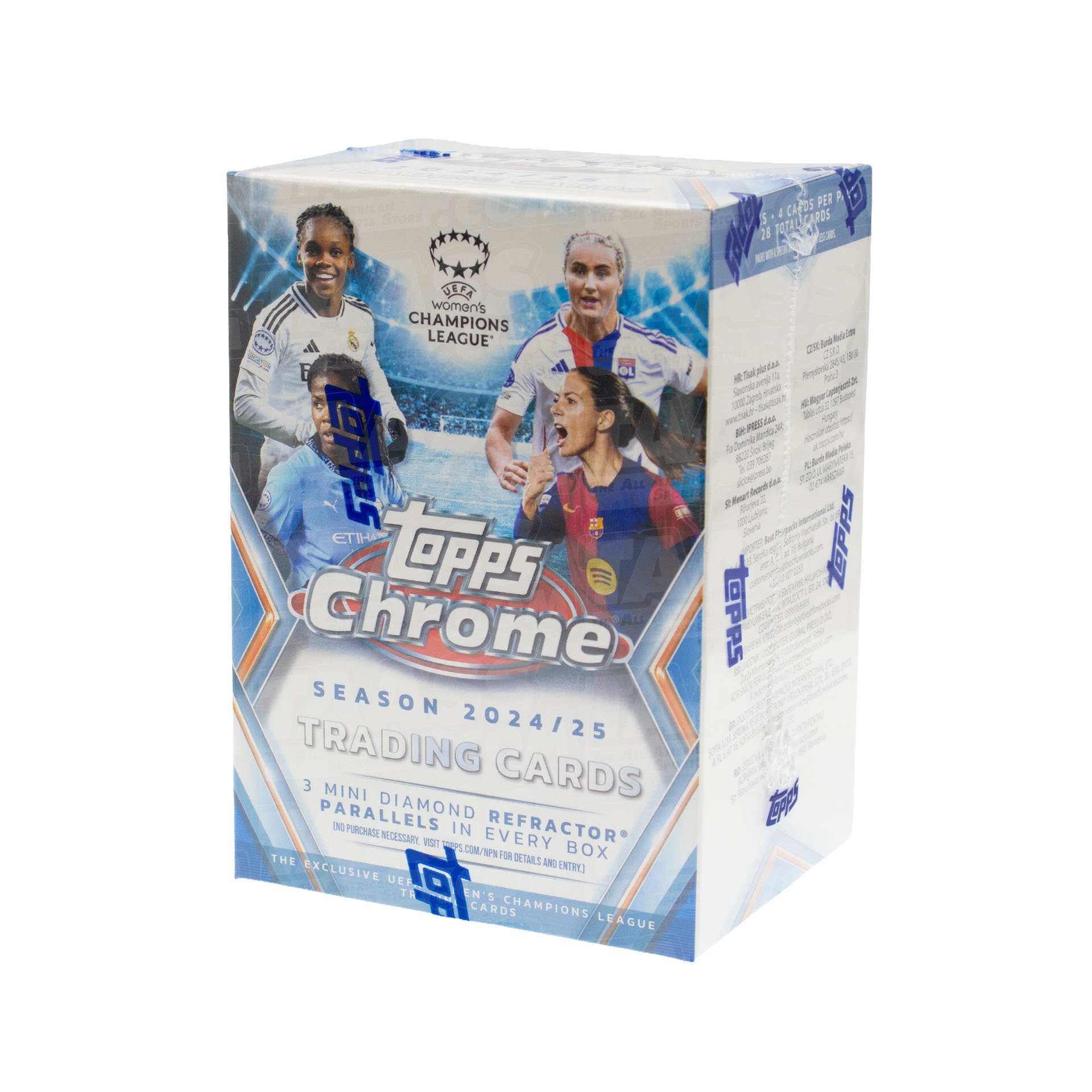 2024/25 Topps Chrome UEFA Women's Champions League Football Blaster Box