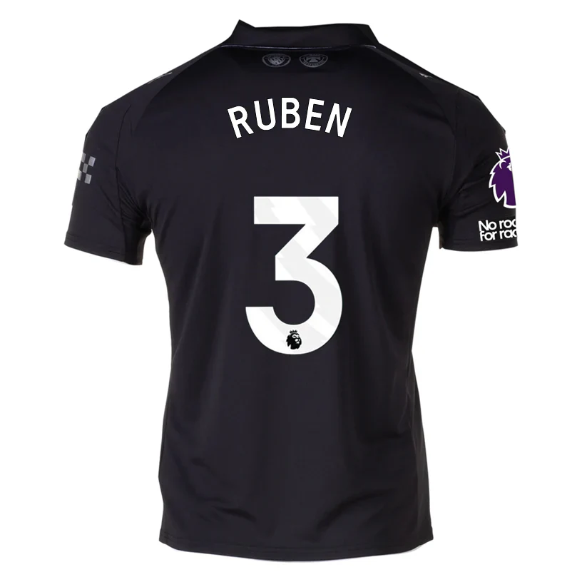 Ruben Men's Manchester City Away Jersey 25/26 w/ NRFR + EPL Patches ( Black)