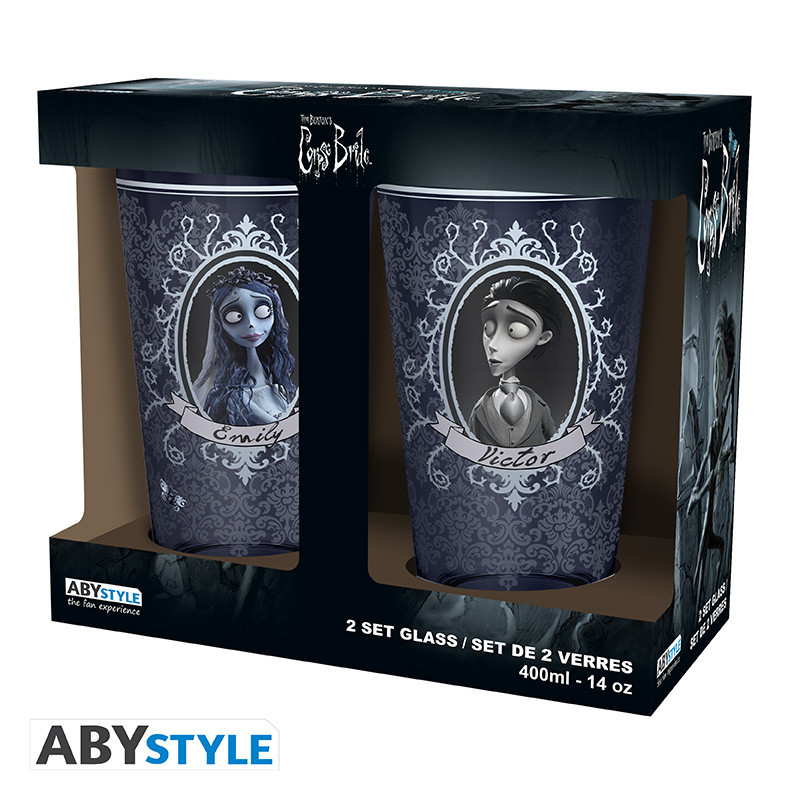 CORPSE BRIDE Set of 2 XXL glasses Victor & Emily