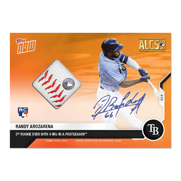 On-Card Auto-Relic # to 5 - Randy Arozarena - MLB TOPPS NOW® Card 399E