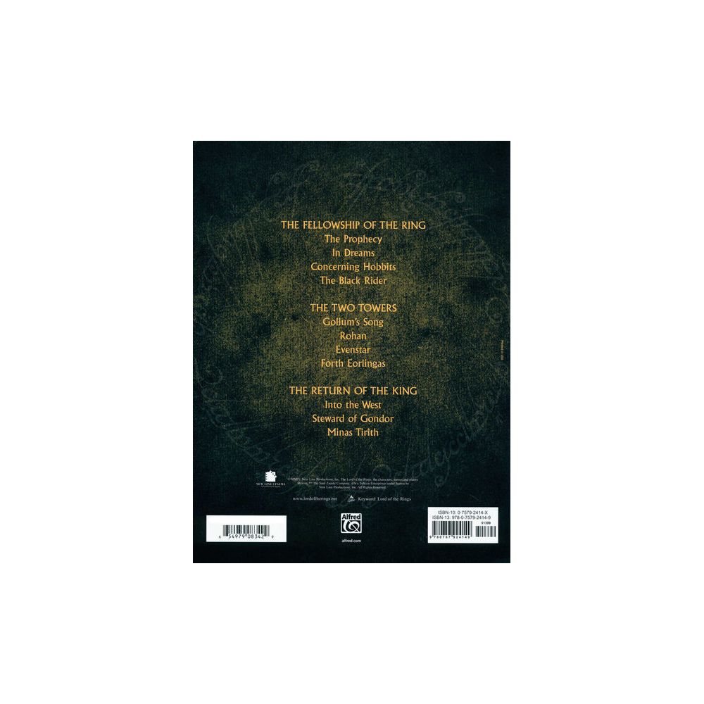 Alfred Music Publishing Lord Of The Rings 1
