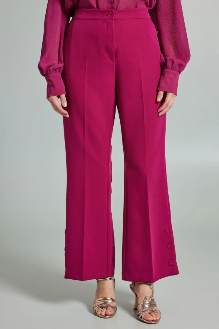 Buttoned flared trousers - CYCLAMEN