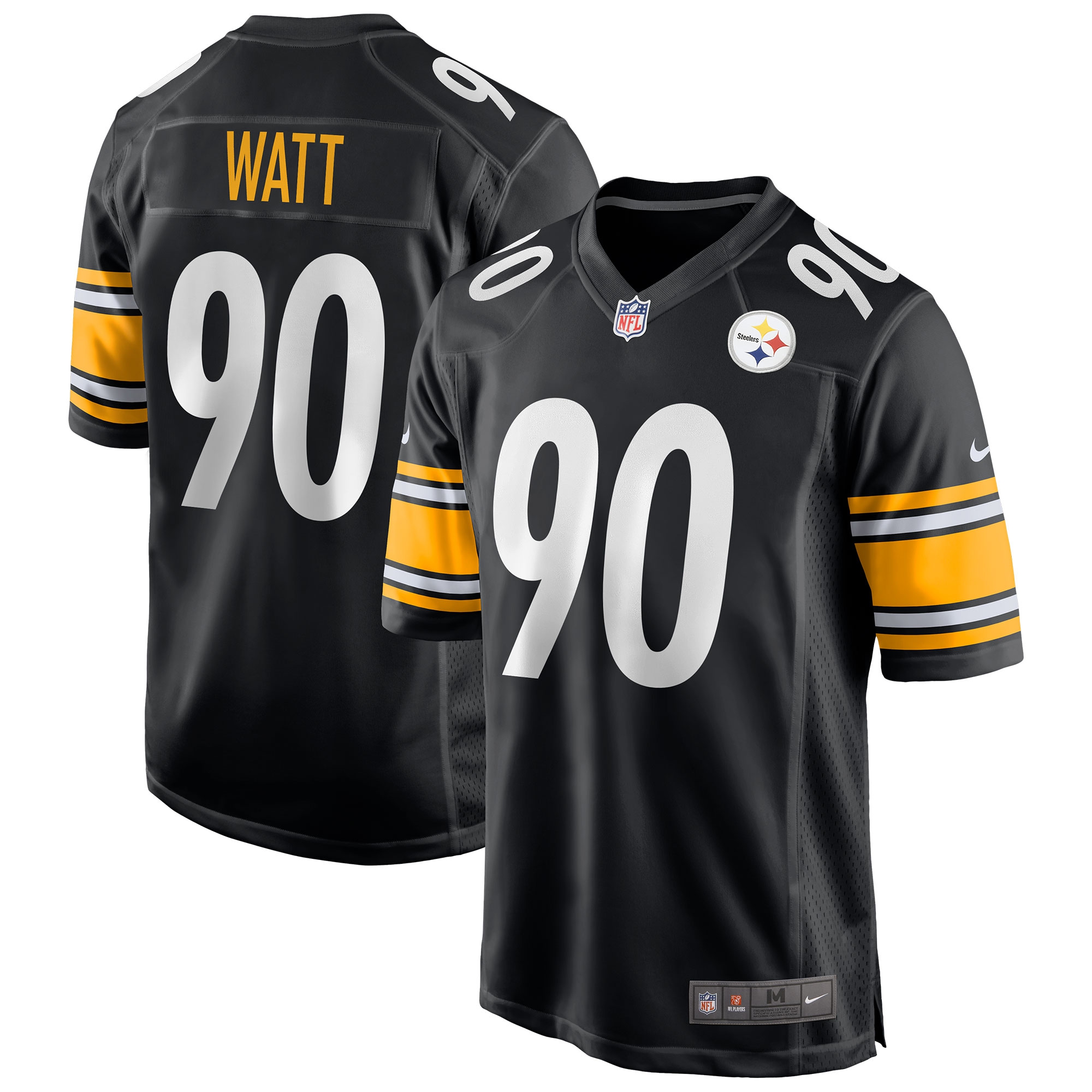T.J. Watt #90 Pittsburgh Steelers Nike Game NFL Football Jersey Black