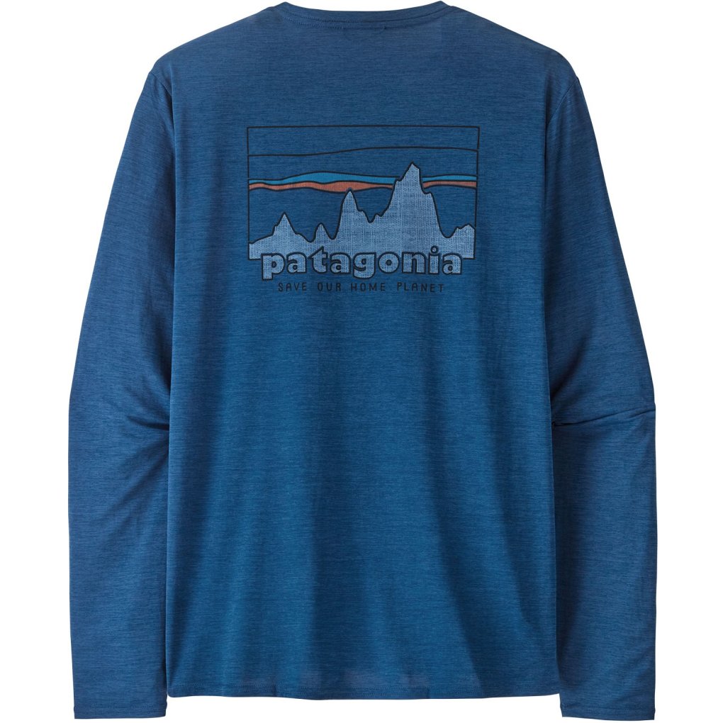 Patagonia Capilene Cool Daily Graphic Longsleeve Shirt Men - 73 Skyline: Clement Blue X-Dye