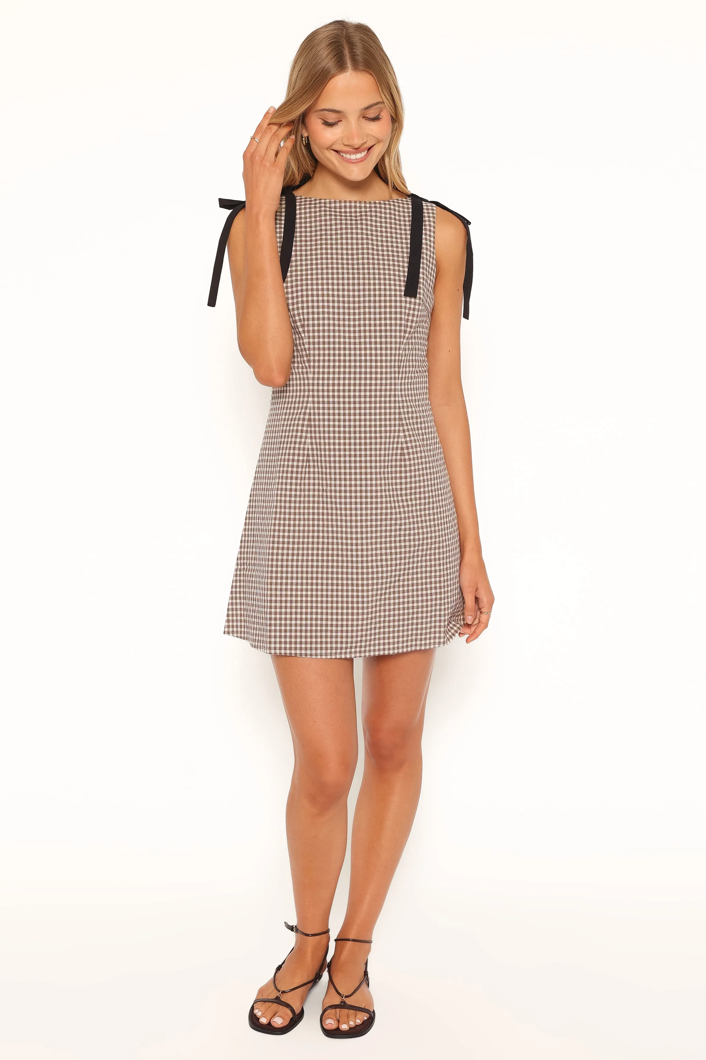 Lyric Mini Dress - Brown Check