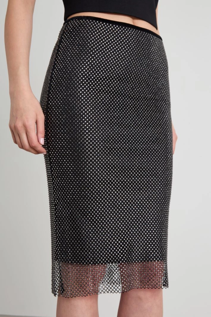 Rhinestone skirt - BLACK
