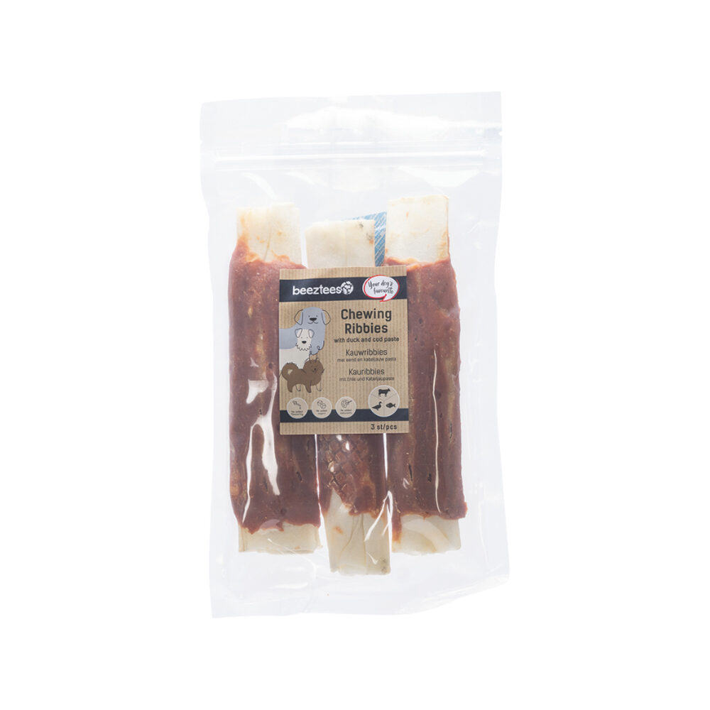 Beeztees Chew Ribs Dog Snack - Chicken and Cod