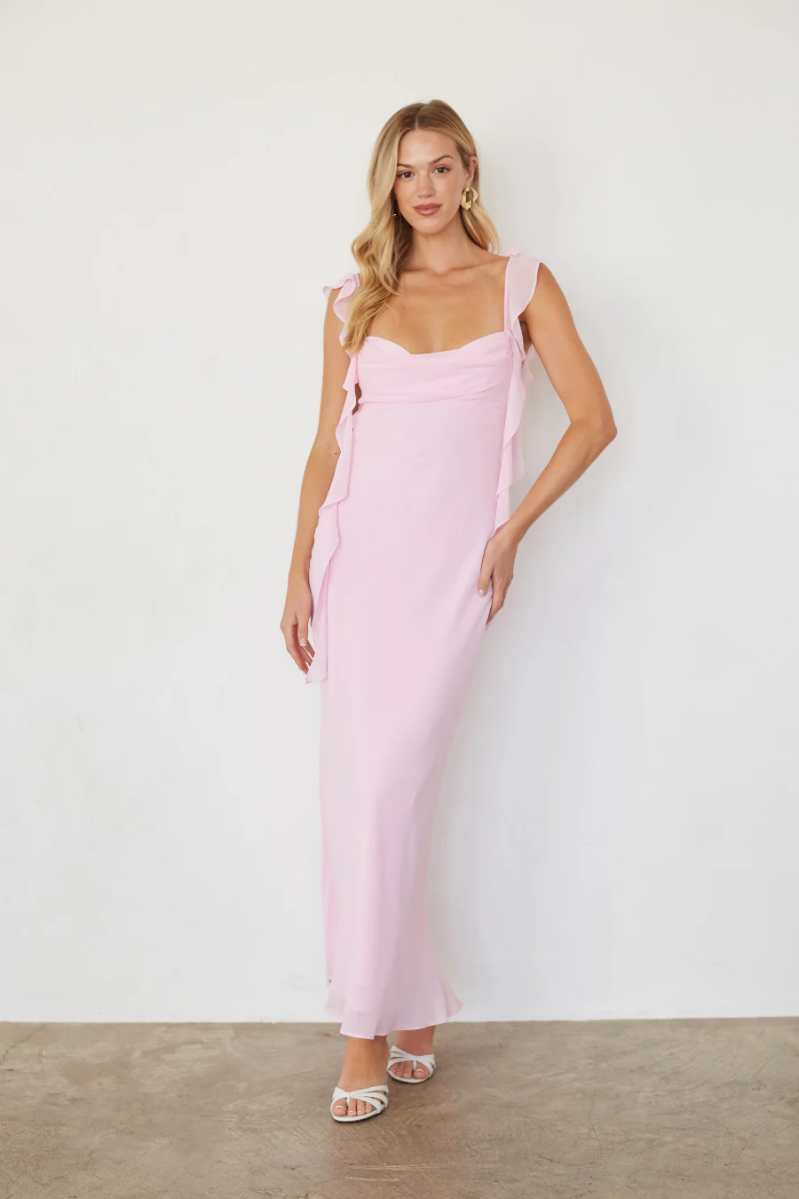 Sarila Ruffle Strap Maxi Dress