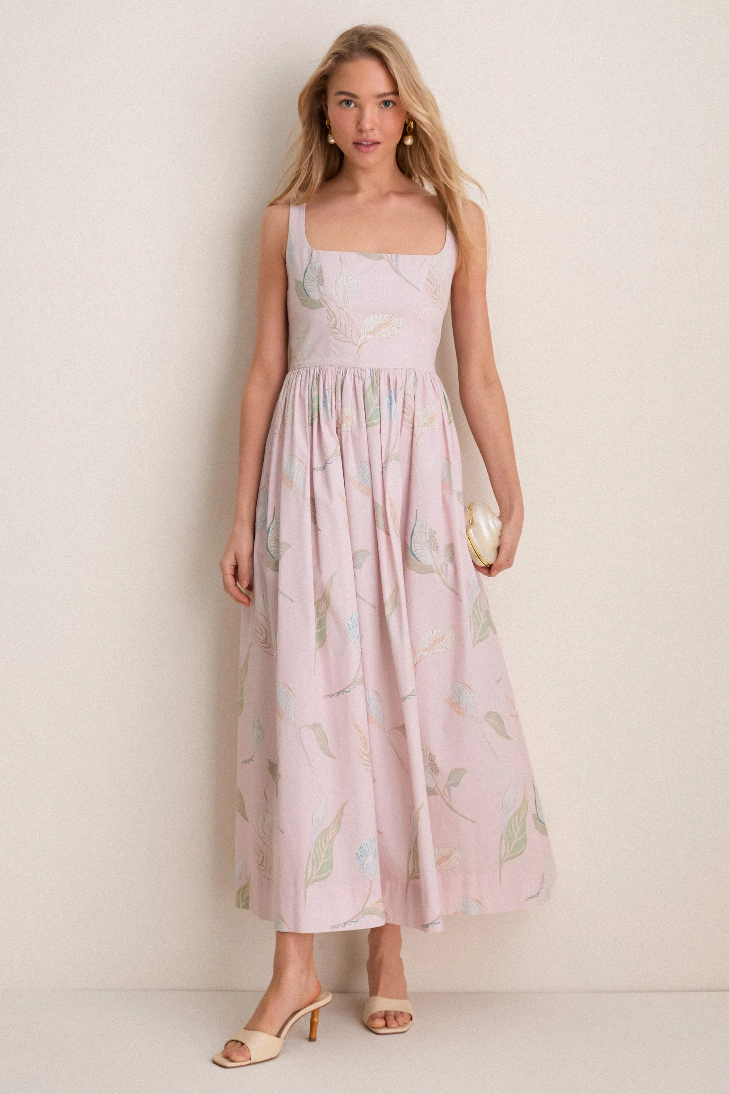 Rose Peace Lily Scoop Neck Dress