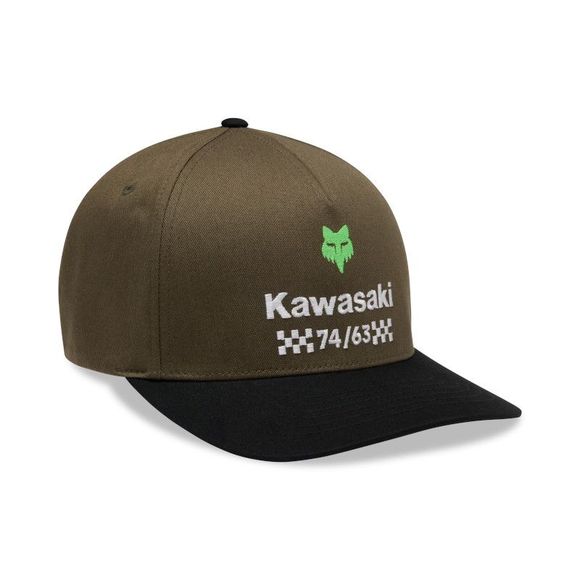 Fox Kawasaki Flexfit Hat Cap - Green / OrangeRef: FX6390