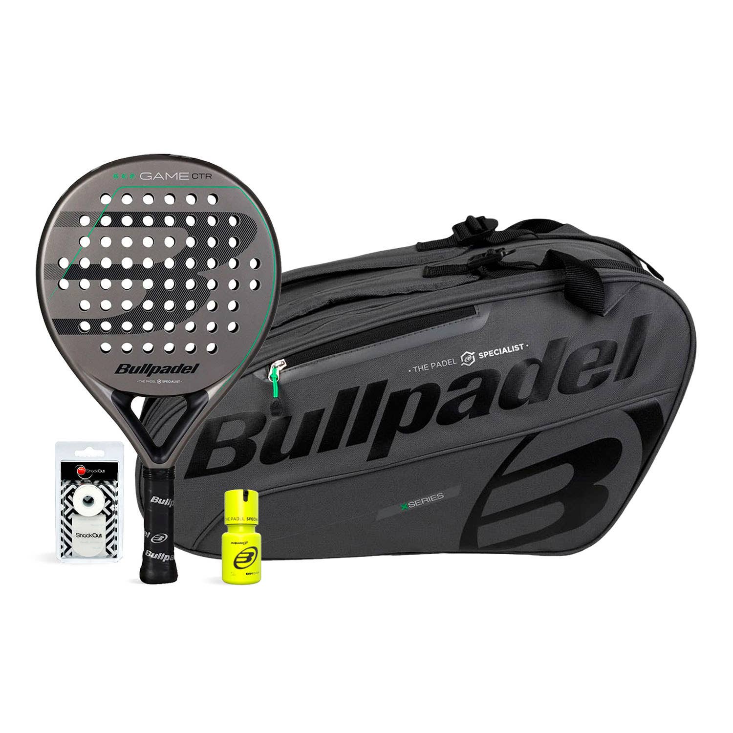 PACK BULLPDEL GAME CTR GREY PADELBAG GREY DRY GRIP