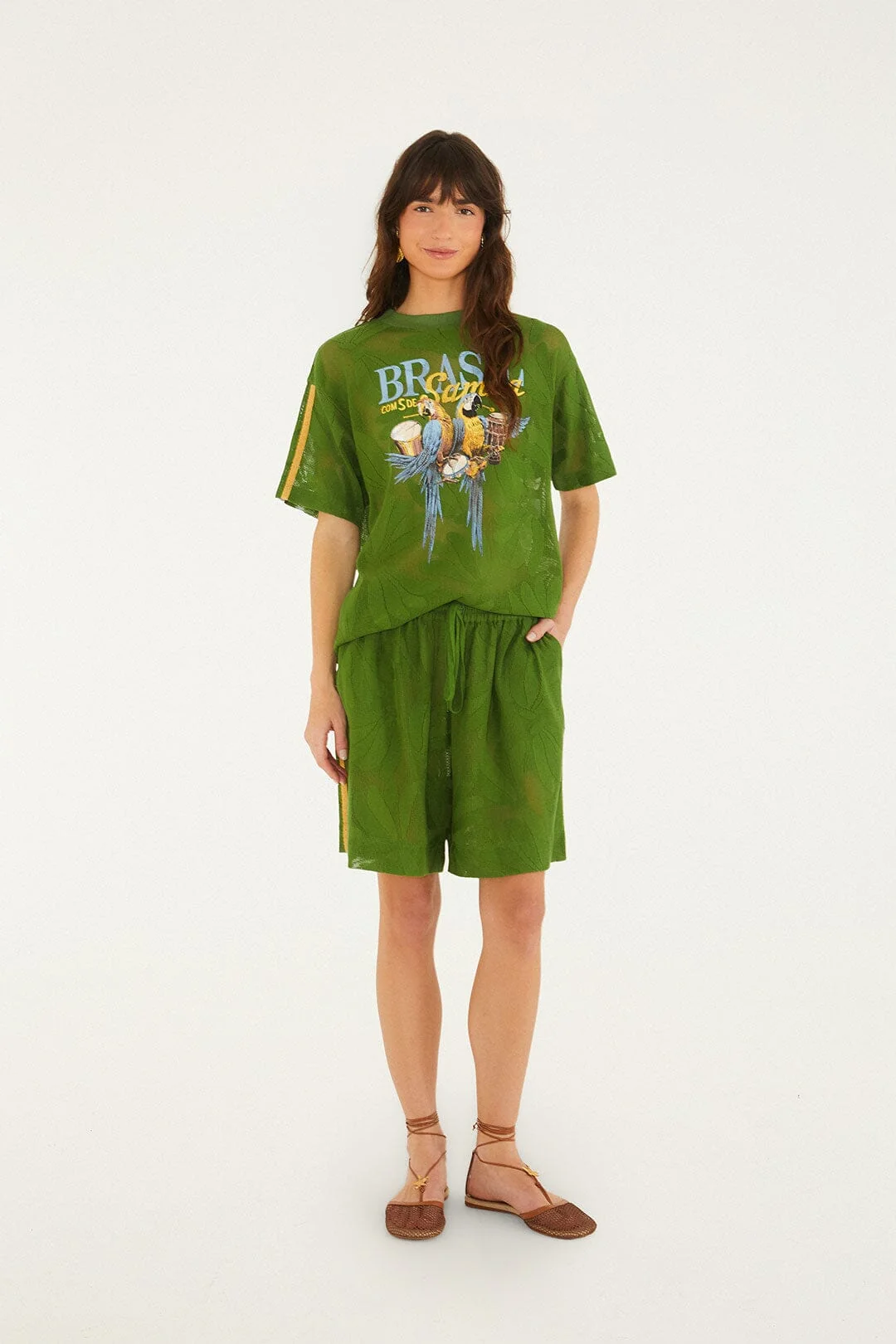 Green Brasil Samba Lace T-Shirt