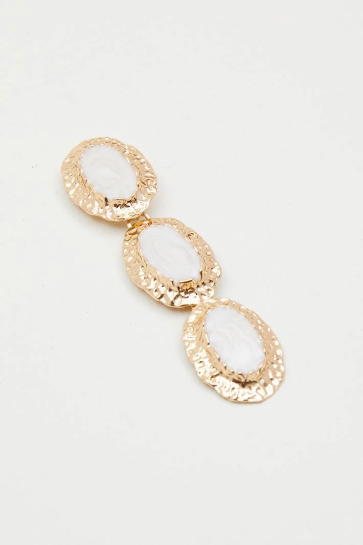 Three element earrings - WHITE GOLD