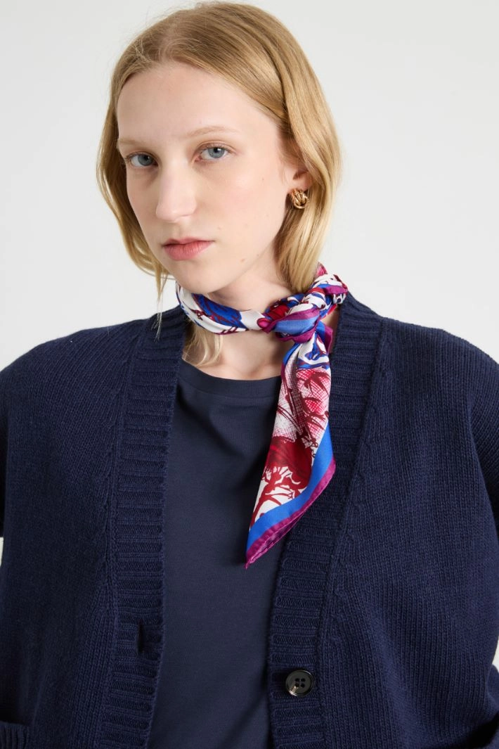 Silk foulard - RED BLUE