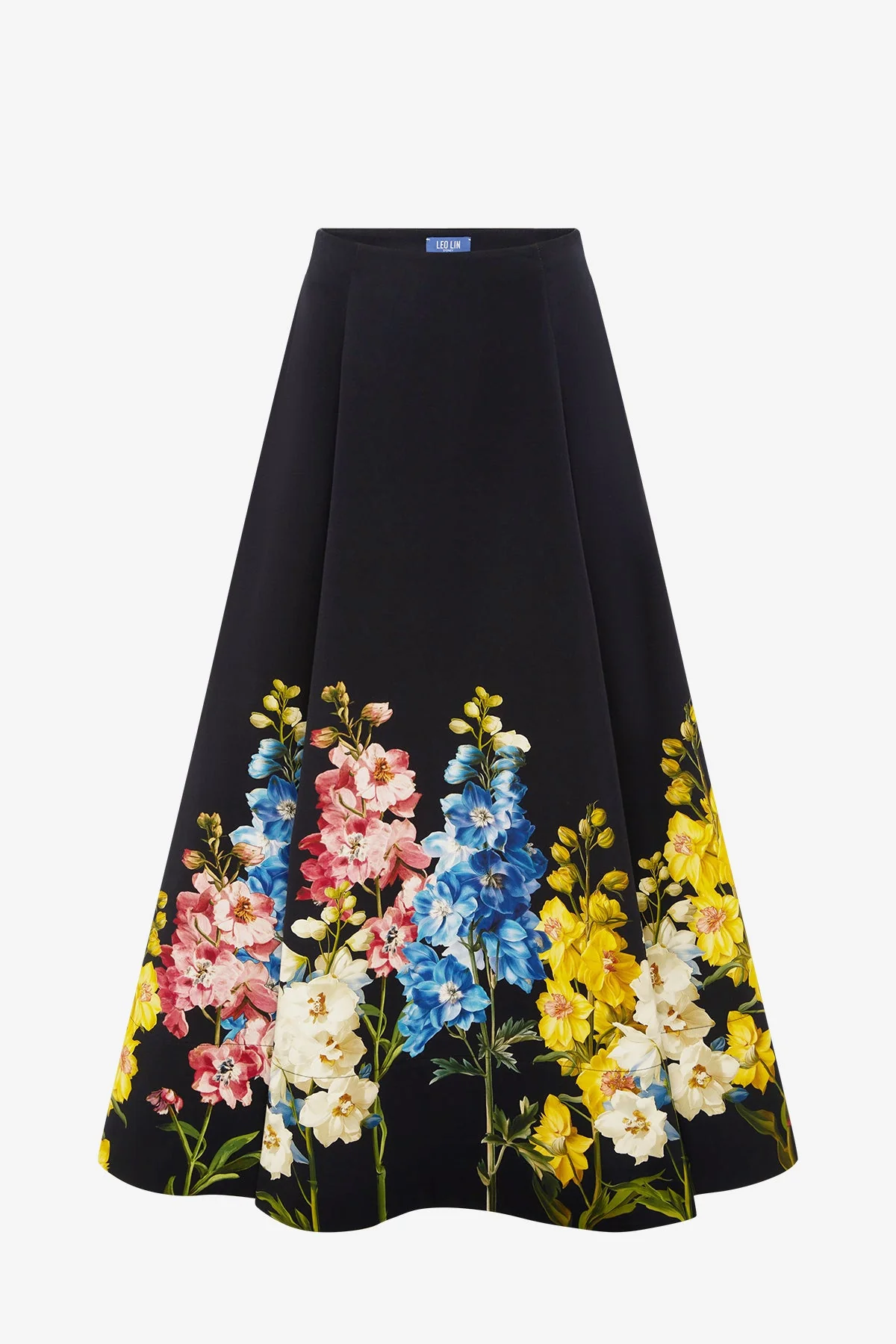 Elina Maxi Skirt - Snapdragon Print in Ebony