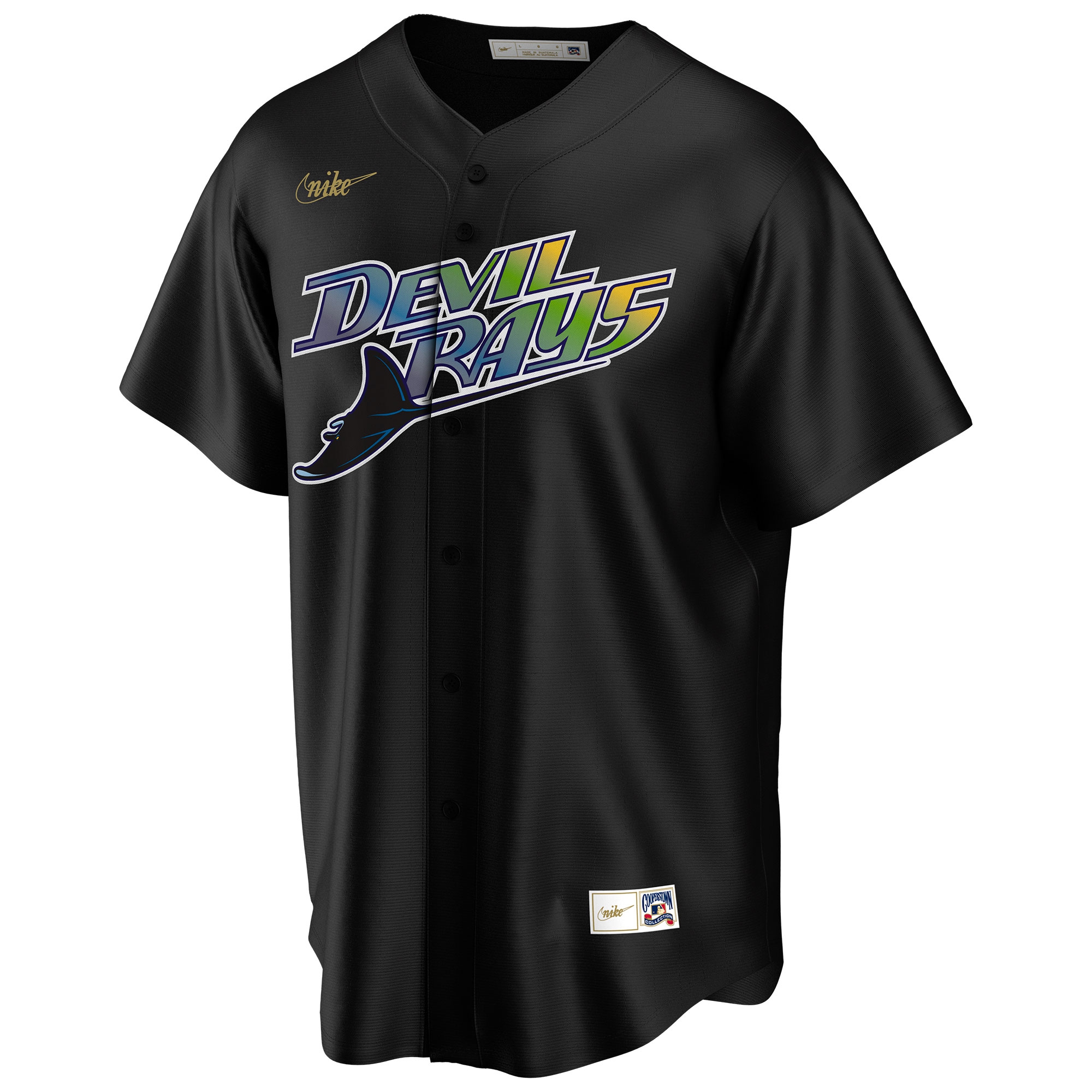 Tampa Bay Devil Rays Cooperstown Collection Nike MLB Jersey Black