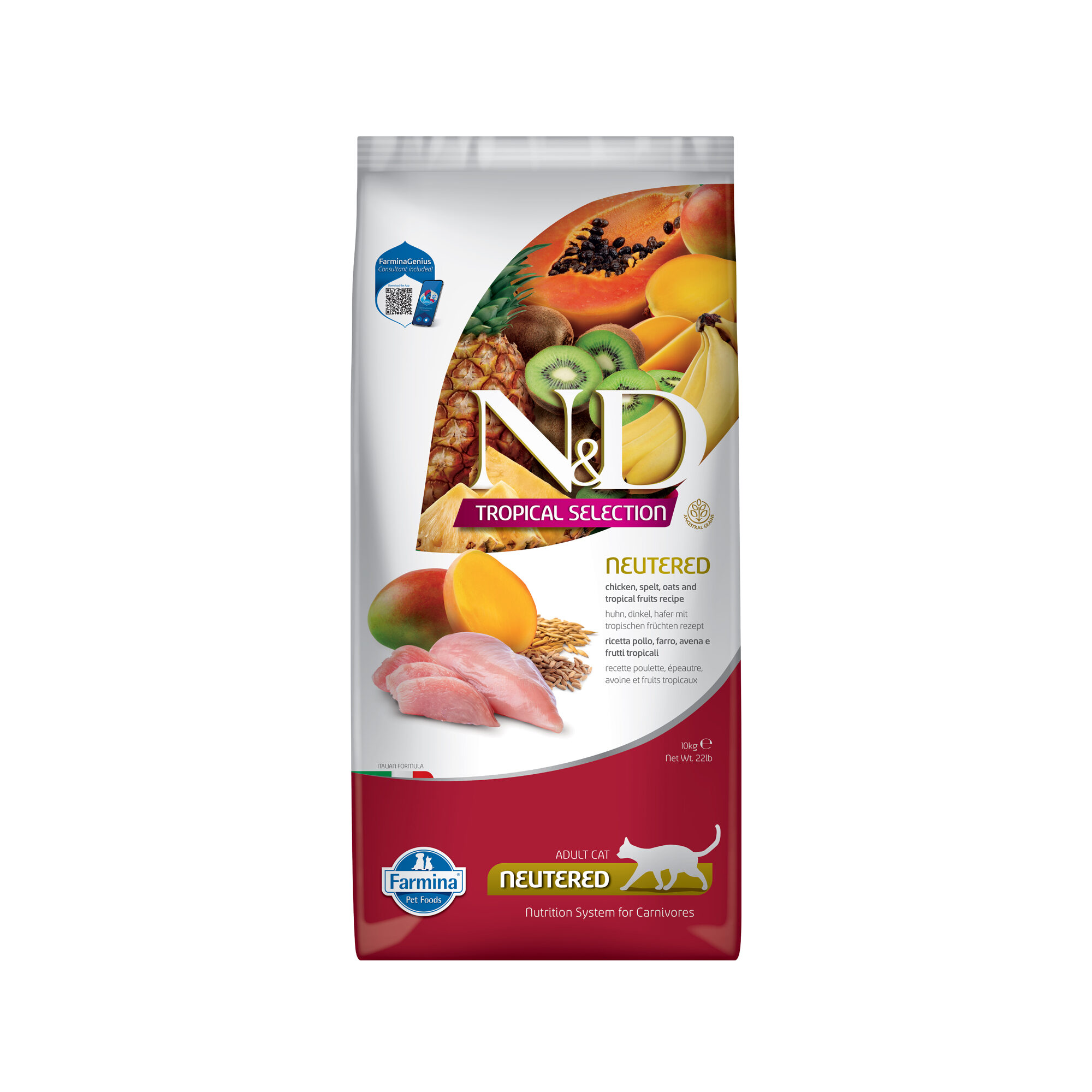 Farmina N&D Tropical Neutered Chicken Cat Food - 10 kg