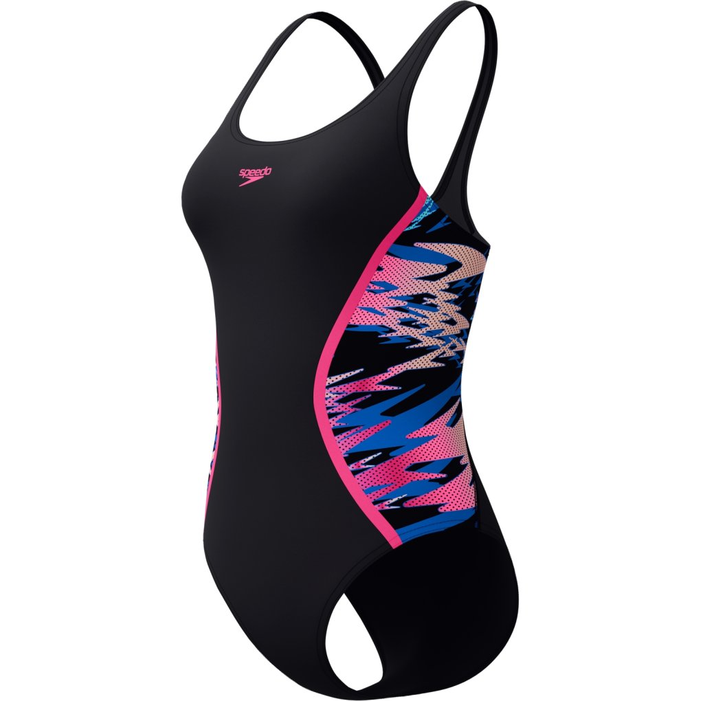 Speedo Hyperboom Splice Muscleback Swimsuit Women - anthracite/margarita pink