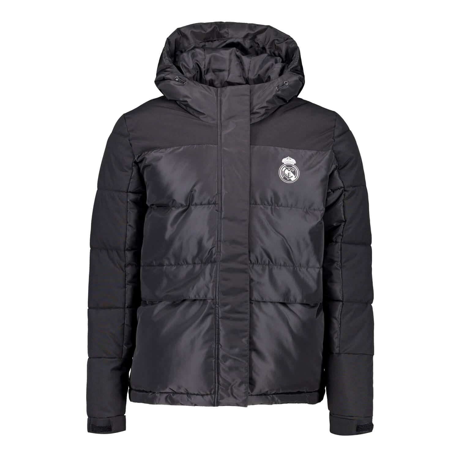 Womens Outerwear Color Padded Hooded Jacket Black Real Madrid