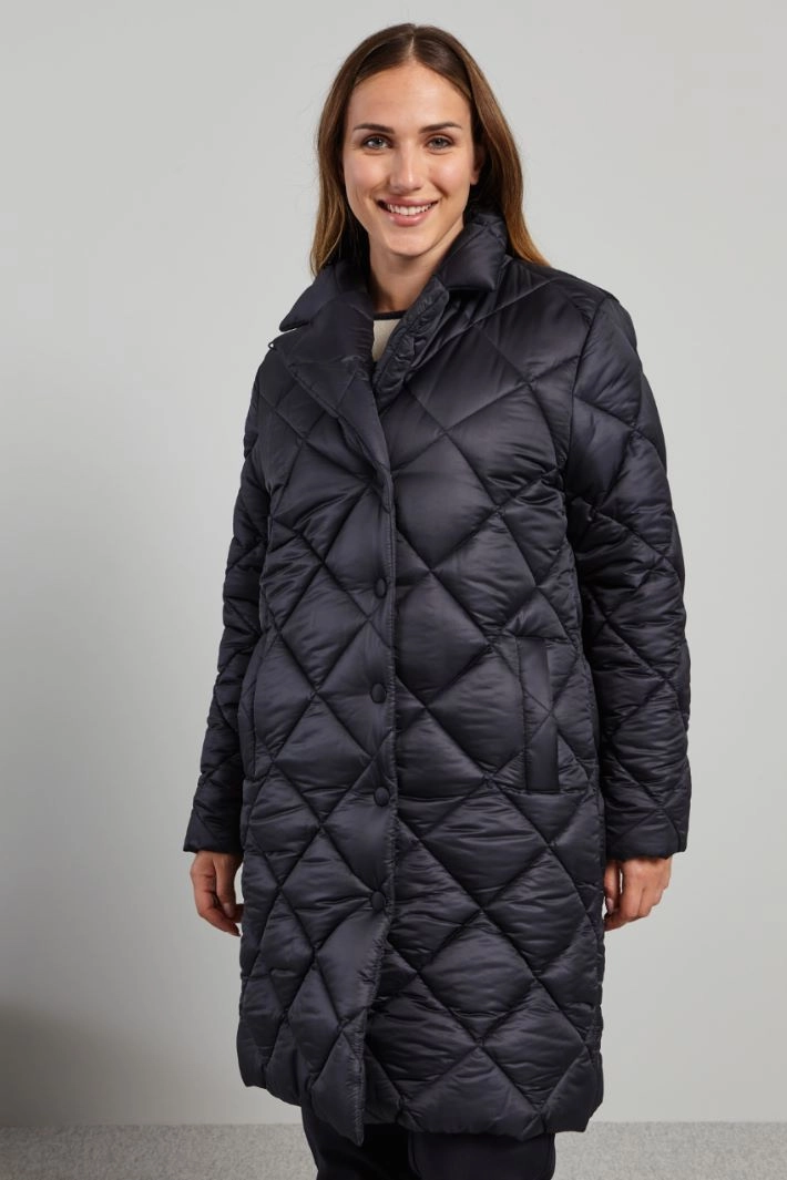 Padded jacket with tonal buttons - NIGHT BLUE