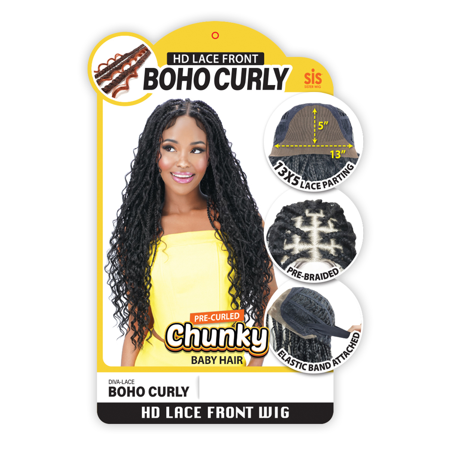 Zury Sis Braided HD Lace Front Wig 13X5 Diva-Lace Boho Curly