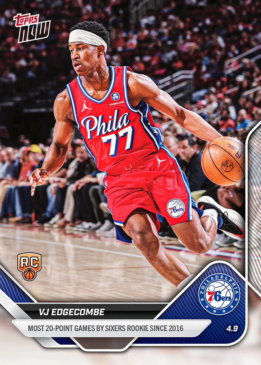 VJ Edgecombe - 2025-26 NBA Topps NOW® - Card 248 - PR: 1893