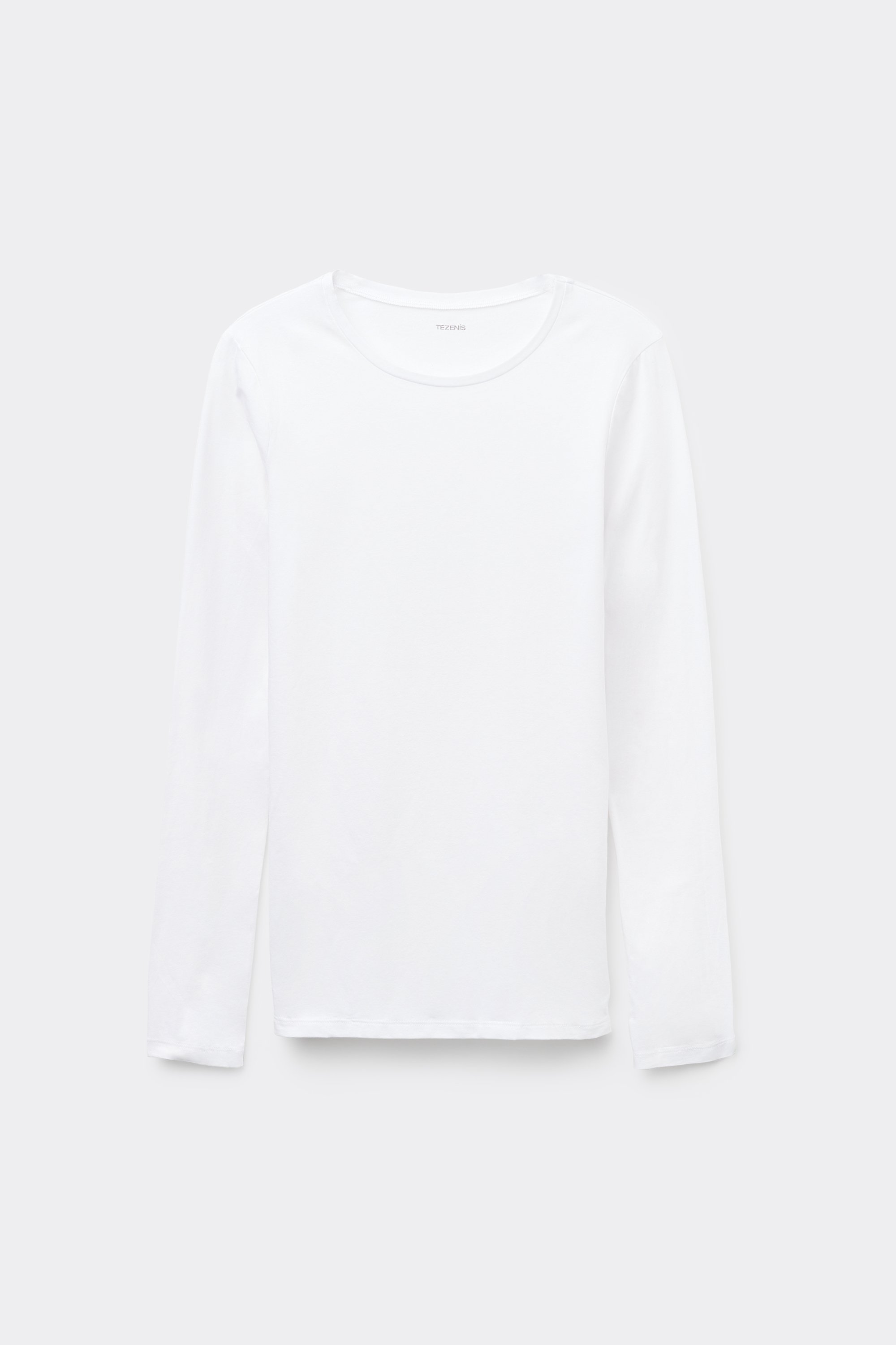 Organic Stretch Cotton Top with Long Sleeves and a Round Neck