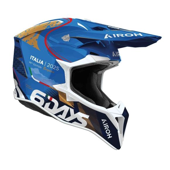 Casque cross Airoh WRAAAP - 6DAYS ® ITALIA 2025 2025 - Bleu / BlancRef : AR1538