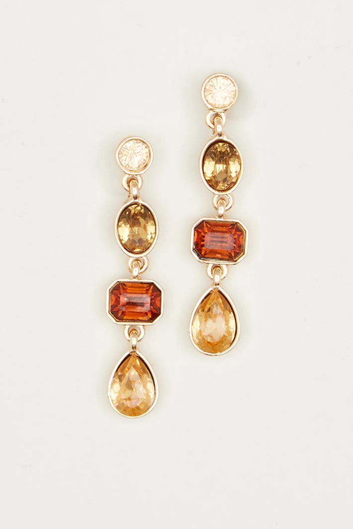 Drop earrings - GOLD RED