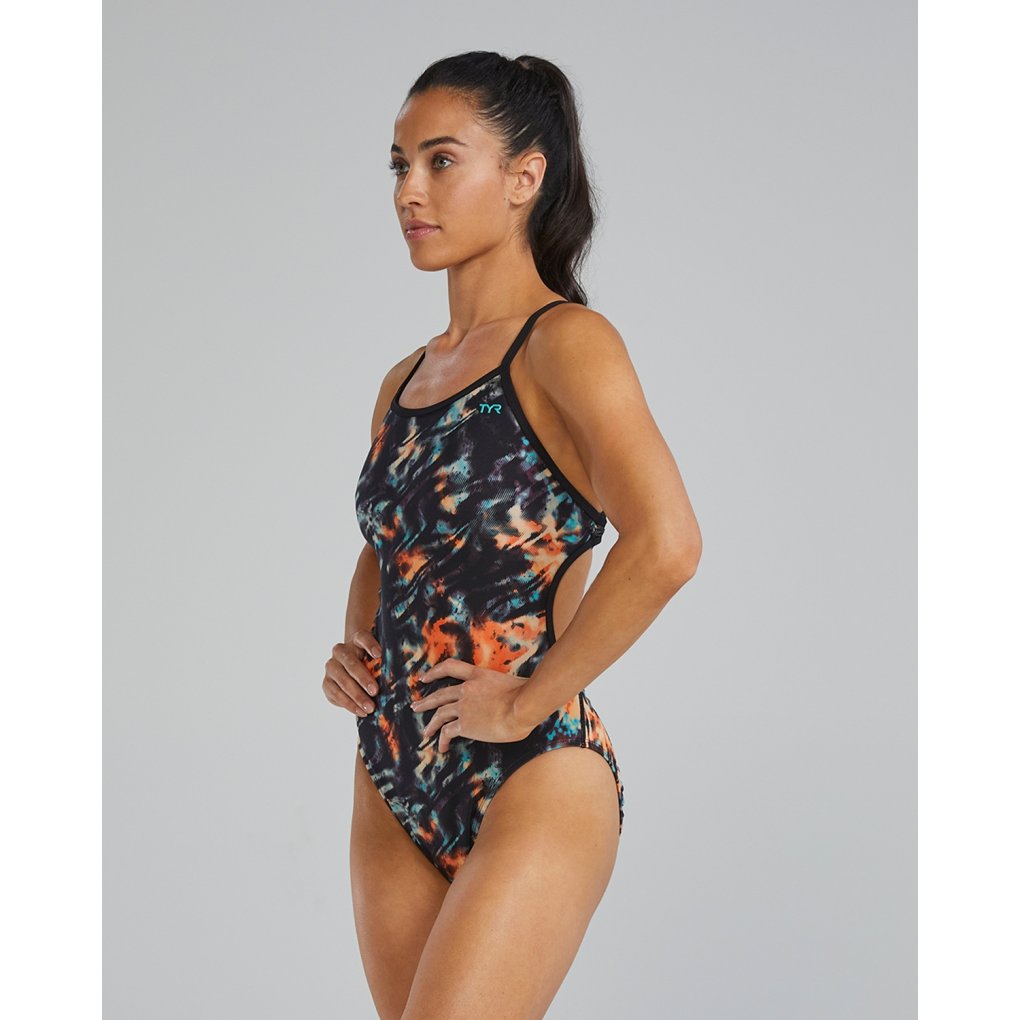 TYR Validus Durafast Elite® Crosscutfit Tieback Swimsuit Women - orange/aqua/black