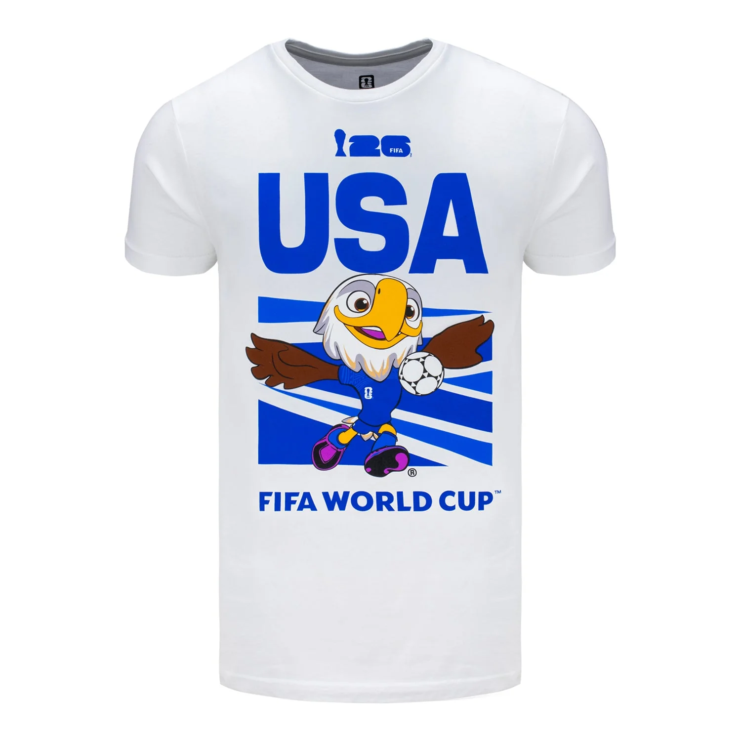 2026 Soccer Fan Collection USA Mascot White T-Shirt - Unisex