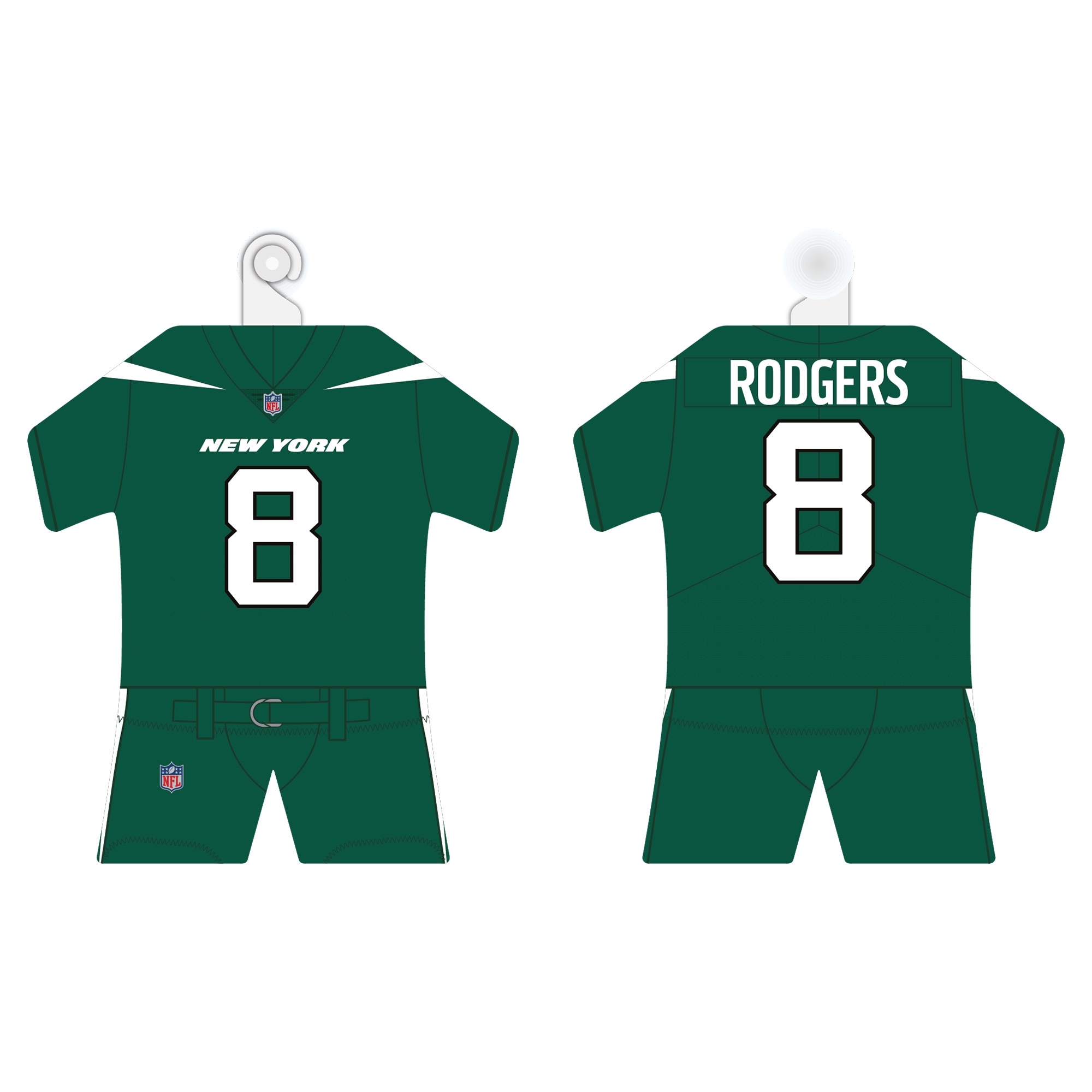 Aaron Rodgers New York Jets NFL Mini Car Jersey Kit