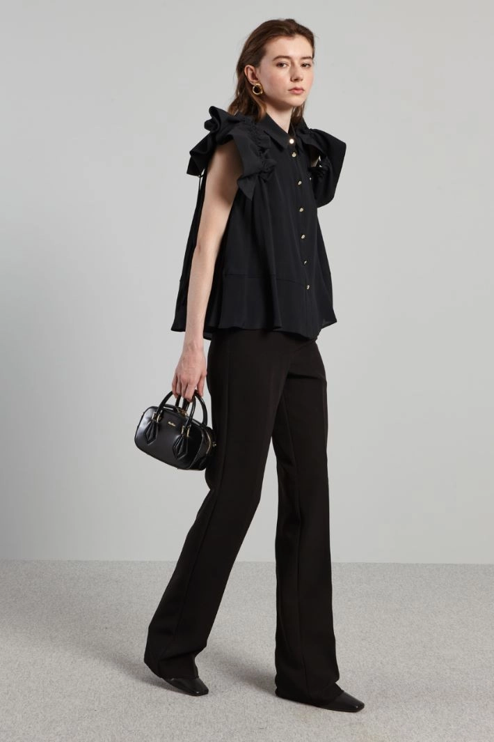 Top with removable sleeves - BLACK