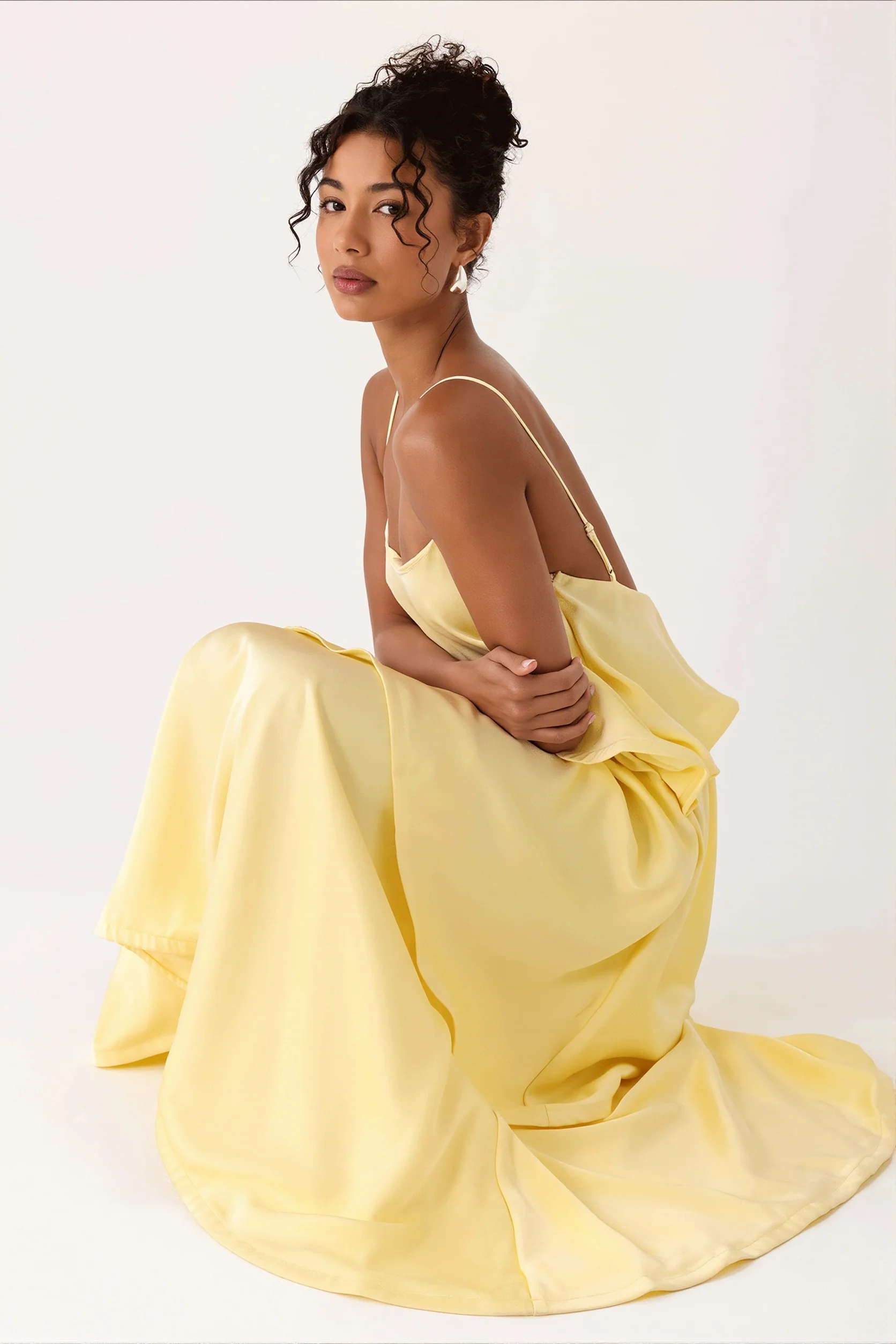 Solid Ruffle Tiered Loose Maxi Dress