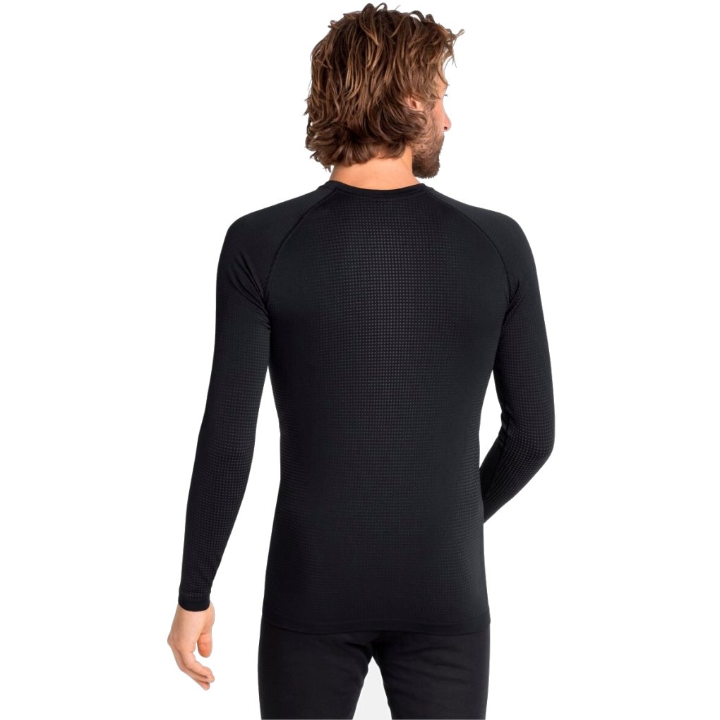Odlo Performance Warm Long-Sleeve Base Layer Top Men - black - new odlo graphite grey