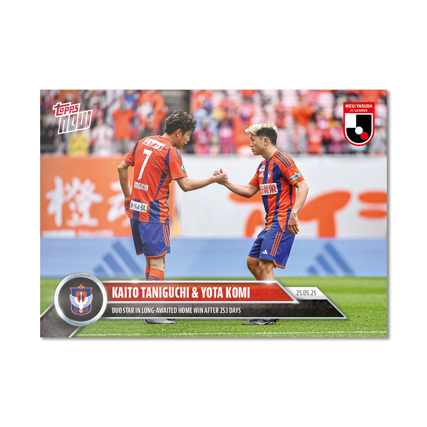 Kaito Taniguchi & Yota Komi - 2025 J.League® Topps NOW® - Card 20
