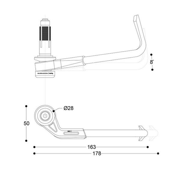 Protection levier Barracuda PRO TECT VR46 Universel - NoirRef : BAR0633 / N1000-LPVR46