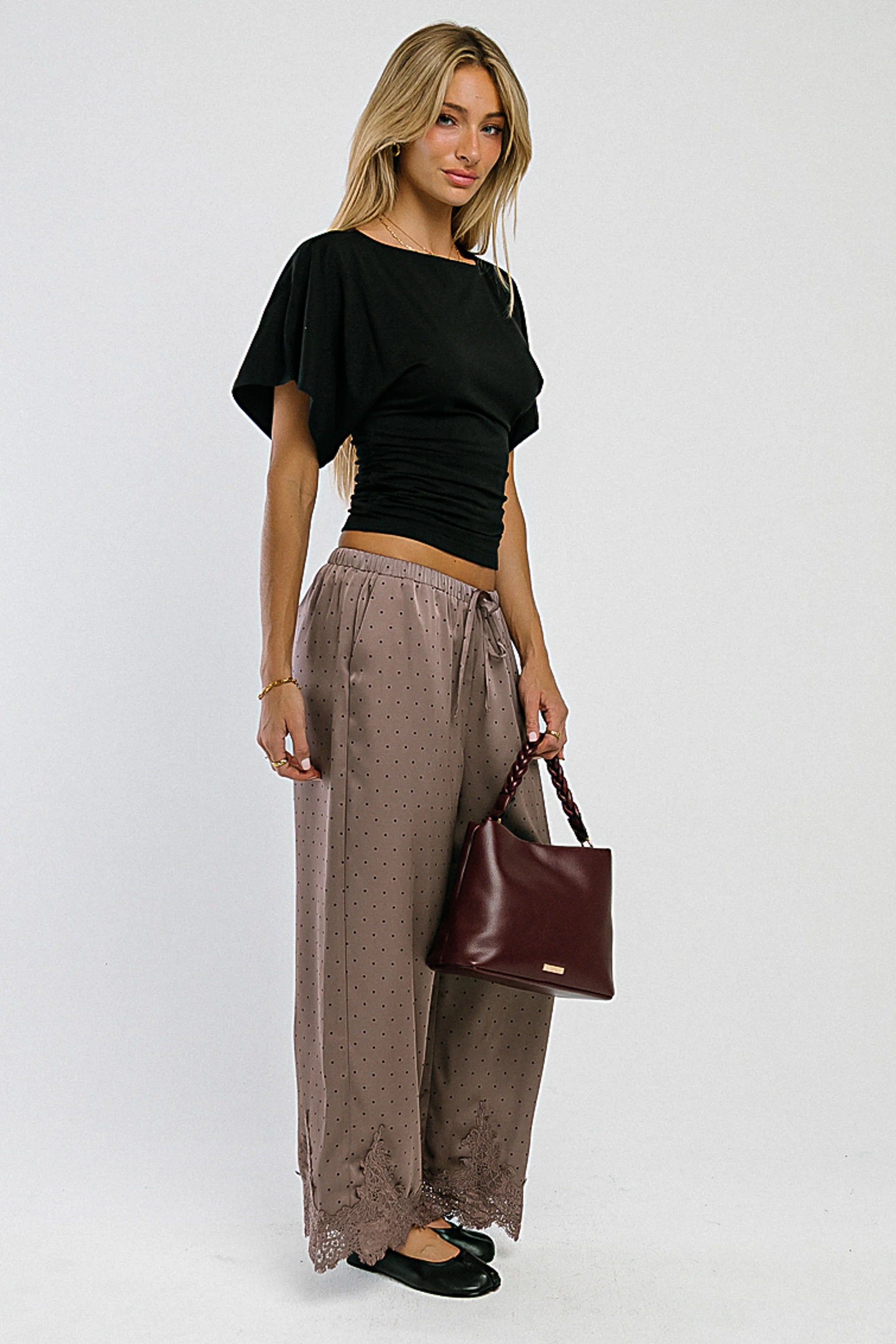 Jaida Ruched Top in Black