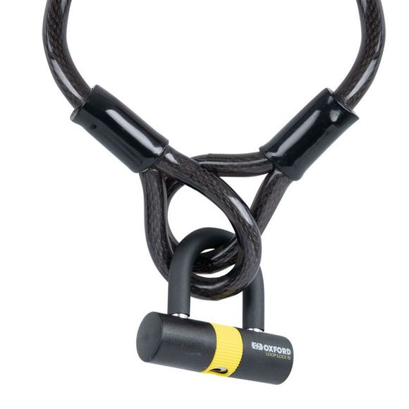 Oxford cable lock with disc lock LK221 Loop Lock15 Cable (15 mm x 2.0 m) Universal - BlackRef: od0016 / lk221